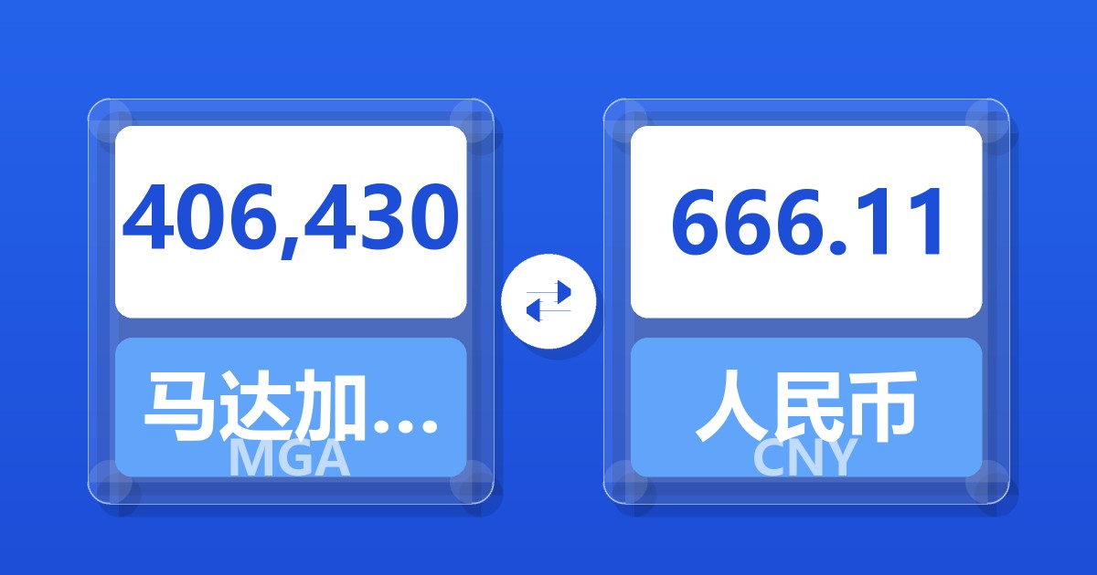 406,430马达加斯加阿里亚里兑人民币