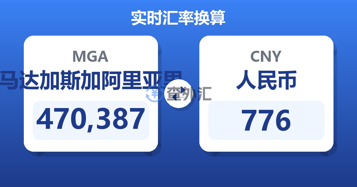 470,387马达加斯加阿里亚里兑人民币