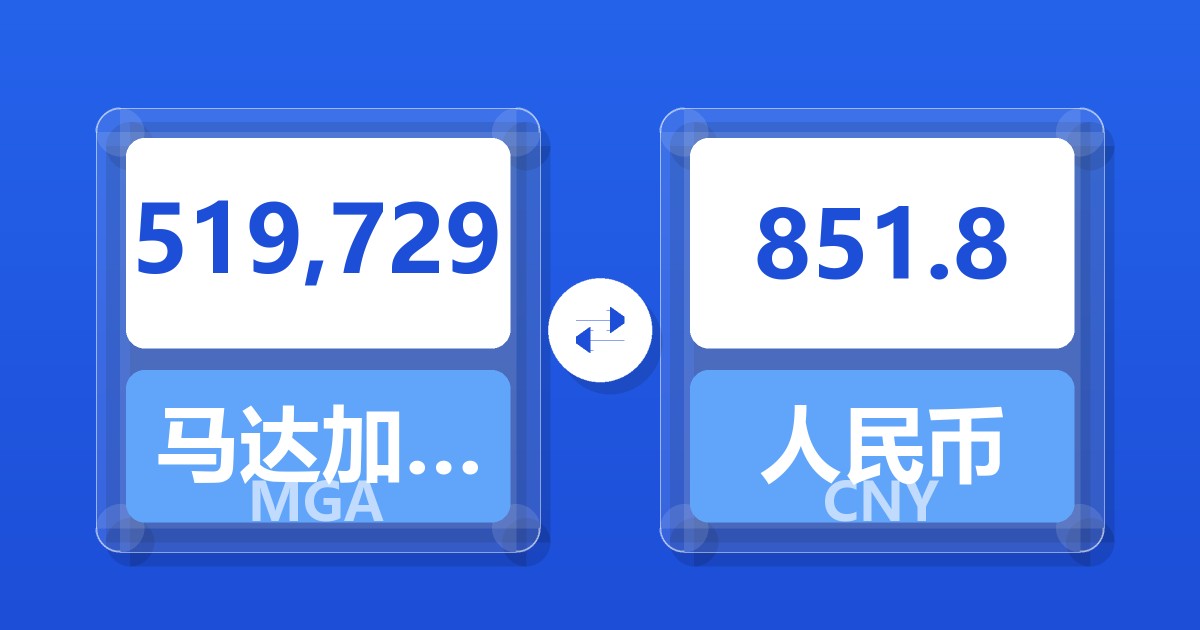 519,729马达加斯加阿里亚里兑人民币