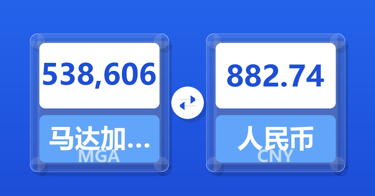 538,606马达加斯加阿里亚里兑人民币