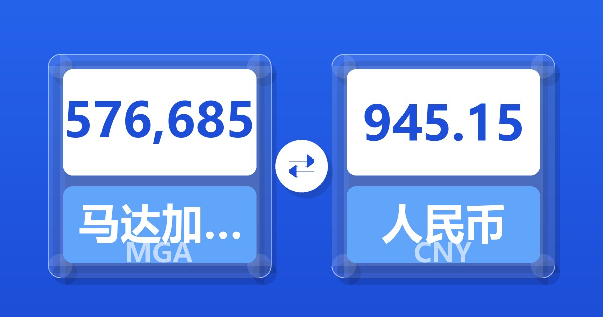 576,685马达加斯加阿里亚里兑人民币