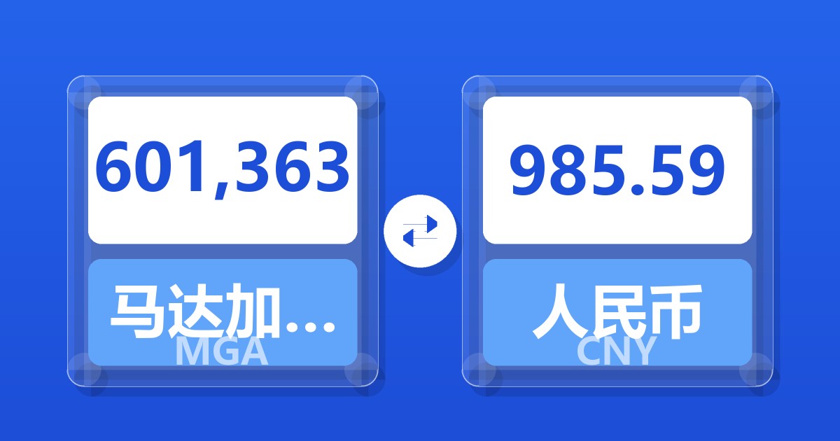 601,363马达加斯加阿里亚里兑人民币
