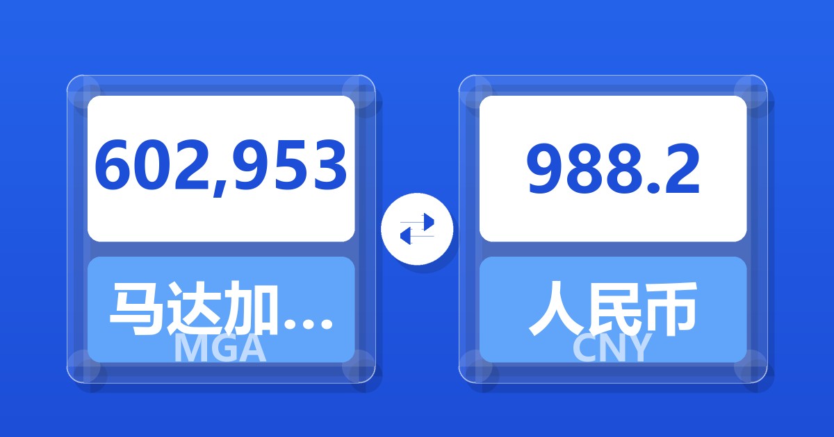 602,953马达加斯加阿里亚里兑人民币