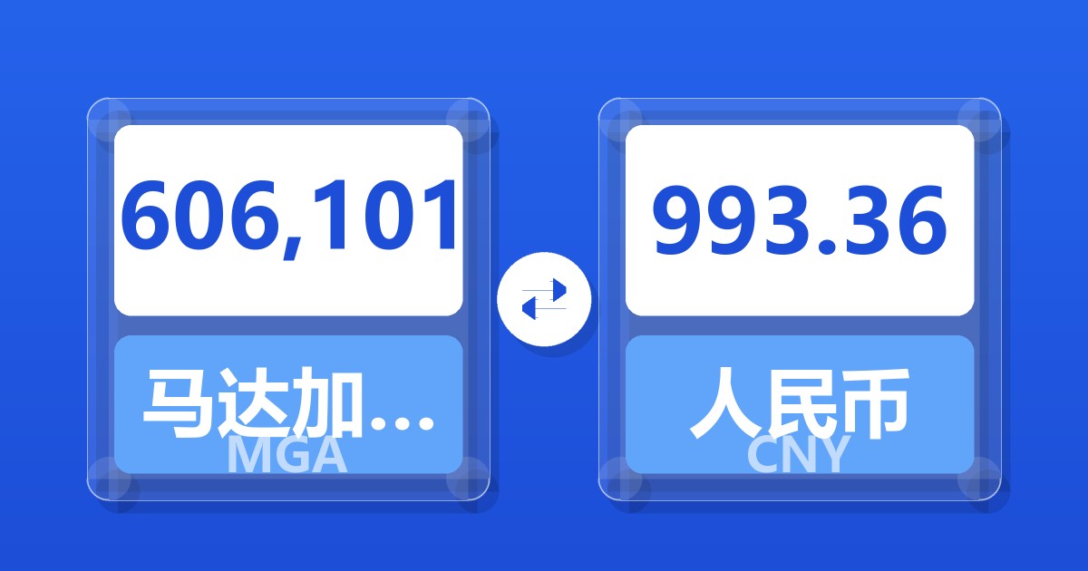 606,101马达加斯加阿里亚里兑人民币
