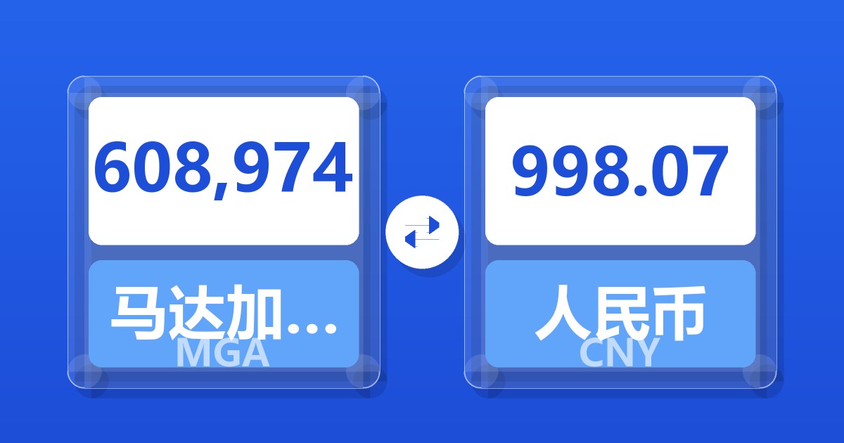 608,974马达加斯加阿里亚里兑人民币