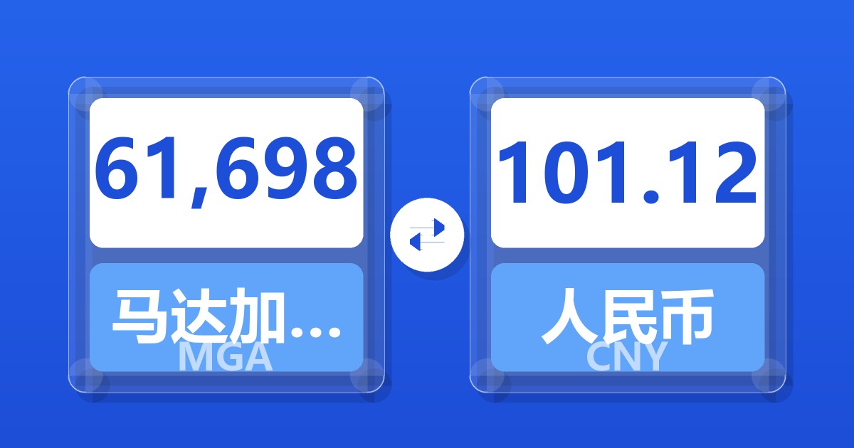 61,698马达加斯加阿里亚里兑人民币