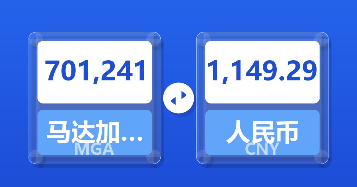 701,241马达加斯加阿里亚里兑人民币