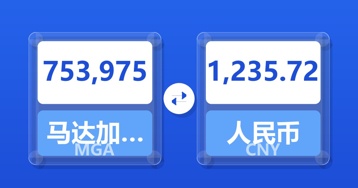 753,975马达加斯加阿里亚里兑人民币