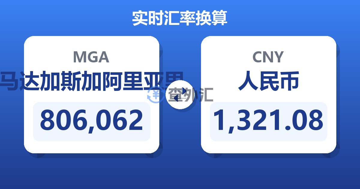806,062马达加斯加阿里亚里兑人民币