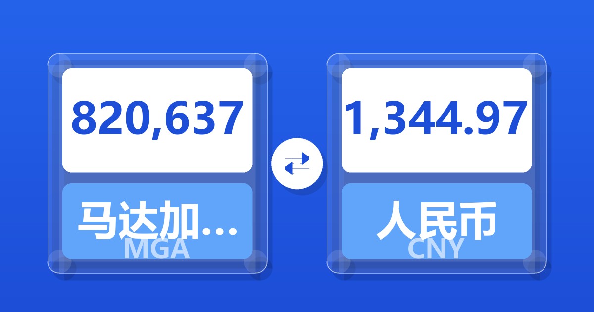 820,637马达加斯加阿里亚里兑人民币