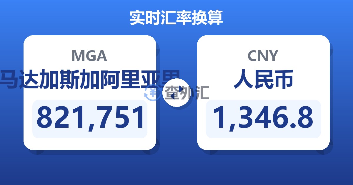821,751马达加斯加阿里亚里兑人民币