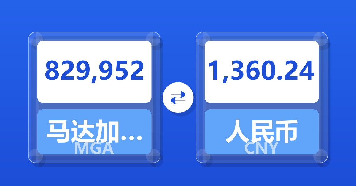 829,952马达加斯加阿里亚里兑人民币