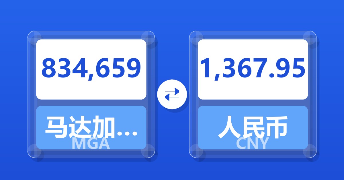 834,659马达加斯加阿里亚里兑人民币