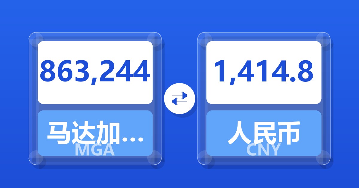 863,244马达加斯加阿里亚里兑人民币