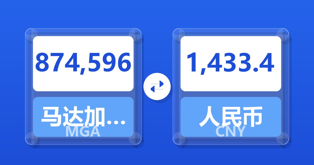 874,596马达加斯加阿里亚里兑人民币