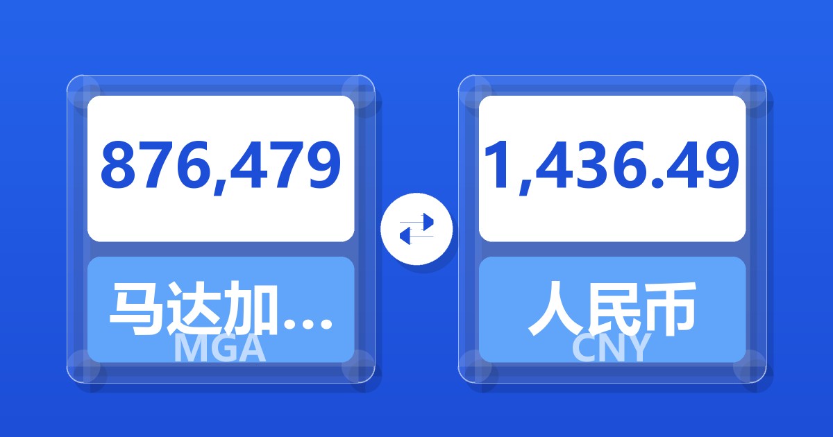 876,479马达加斯加阿里亚里兑人民币