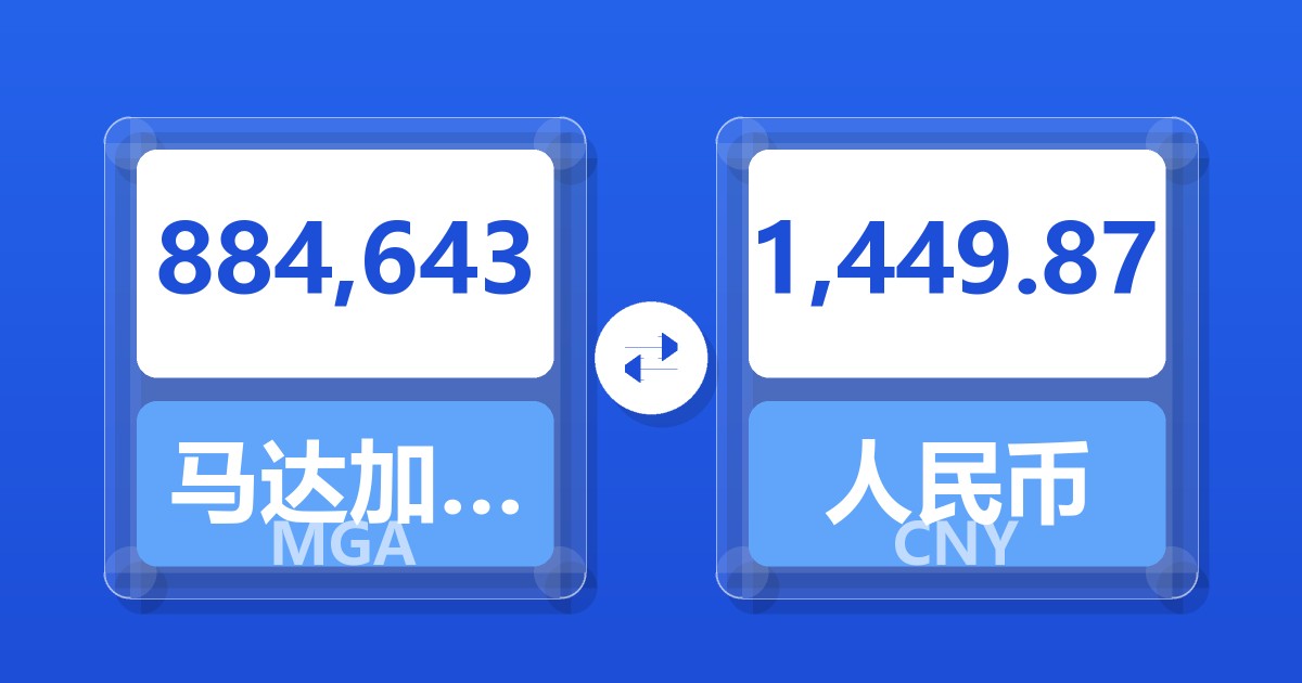 884,643马达加斯加阿里亚里兑人民币