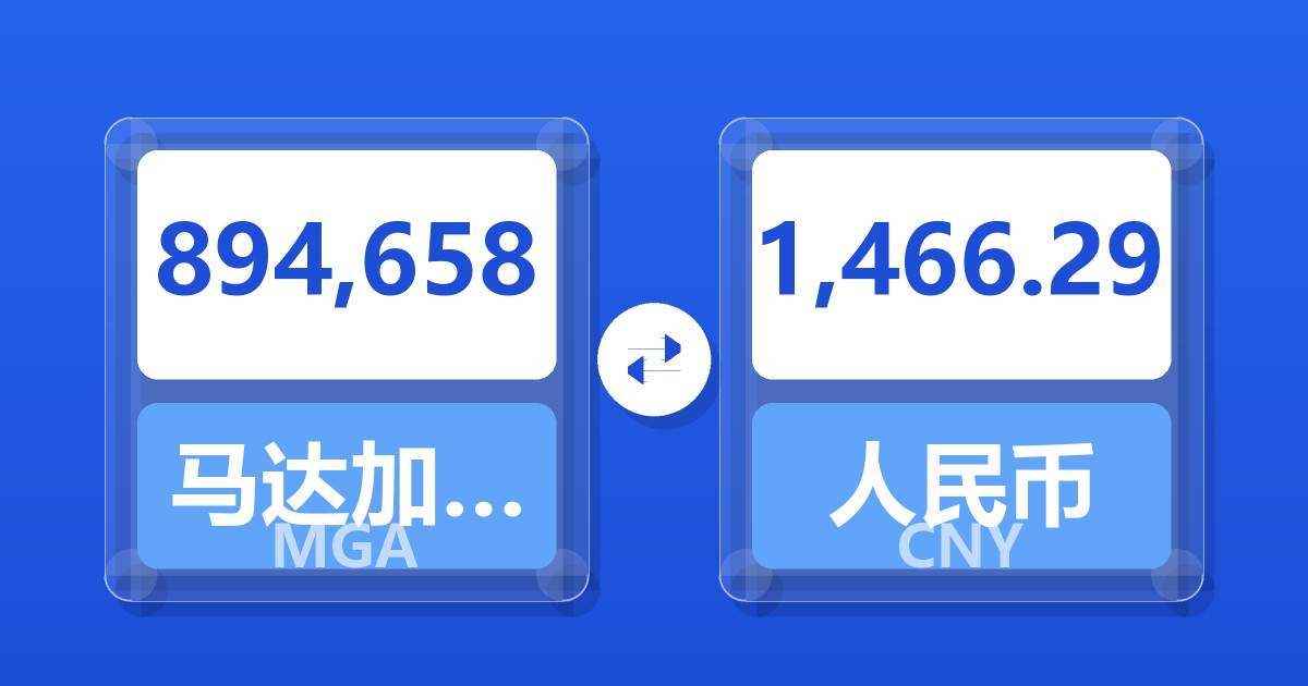 894,658马达加斯加阿里亚里兑人民币