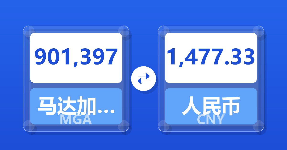 901,397马达加斯加阿里亚里兑人民币