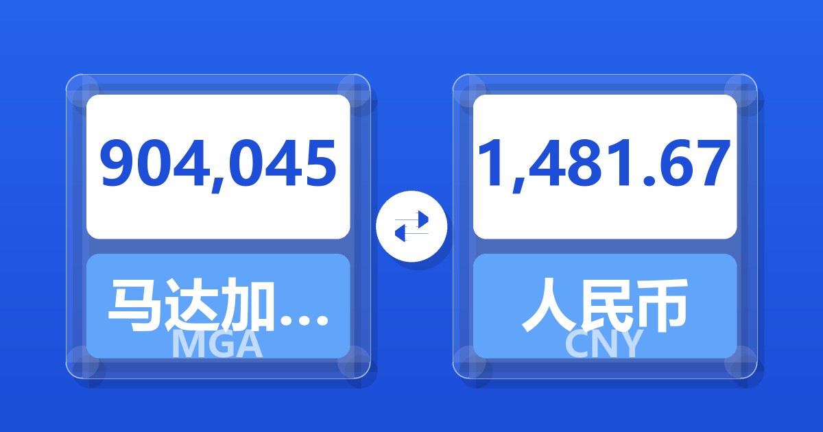 904,045马达加斯加阿里亚里兑人民币