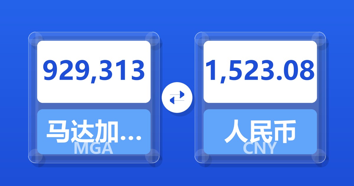 929,313马达加斯加阿里亚里兑人民币
