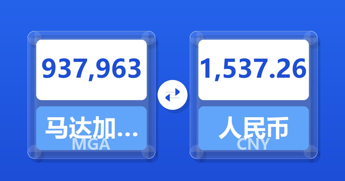 937,963马达加斯加阿里亚里兑人民币