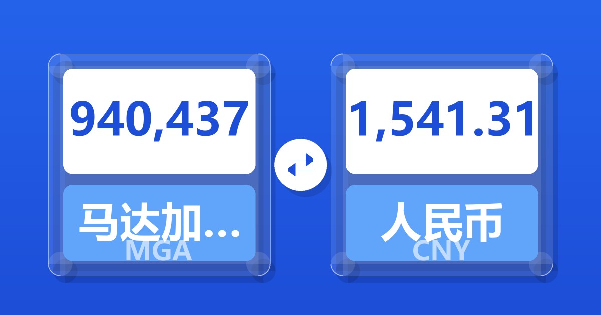 940,437马达加斯加阿里亚里兑人民币