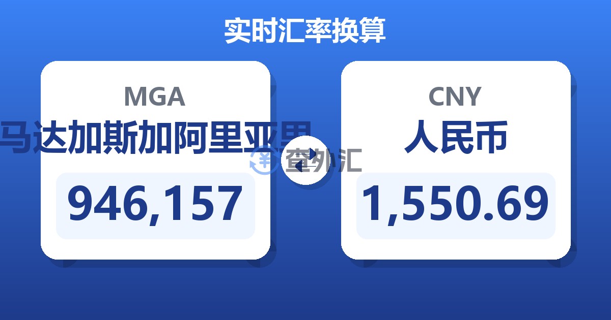 946,157马达加斯加阿里亚里兑人民币
