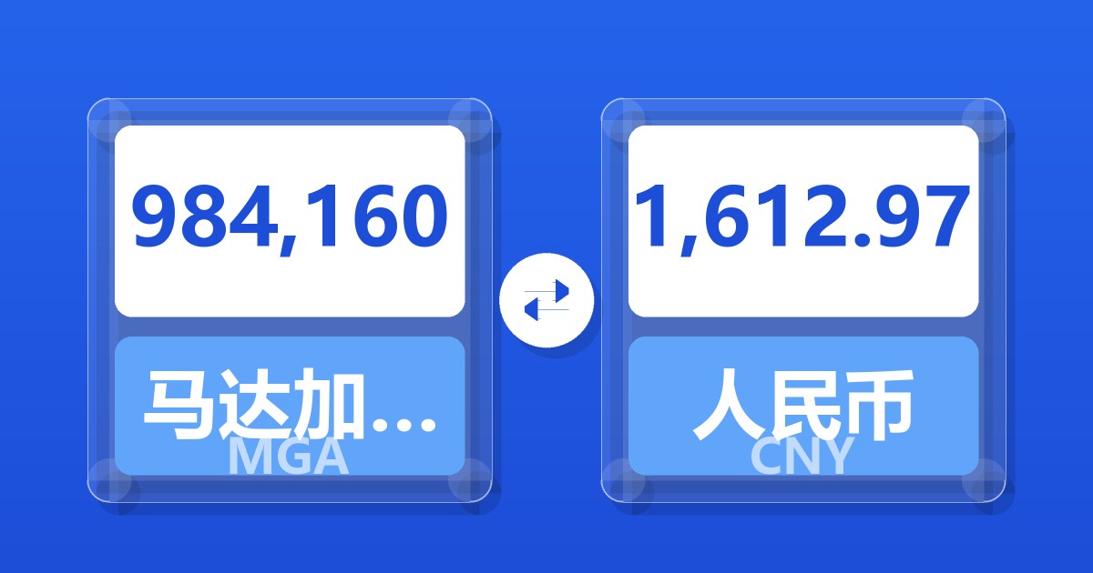 984,160马达加斯加阿里亚里兑人民币
