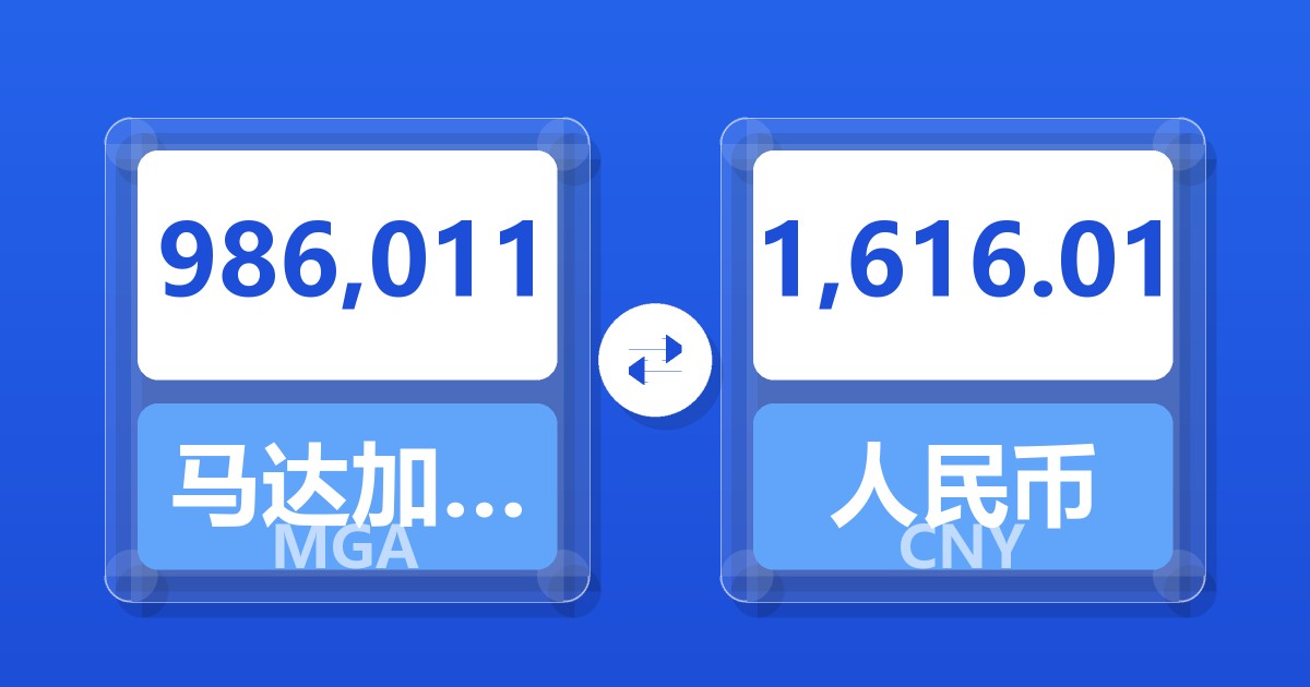 986,011马达加斯加阿里亚里兑人民币