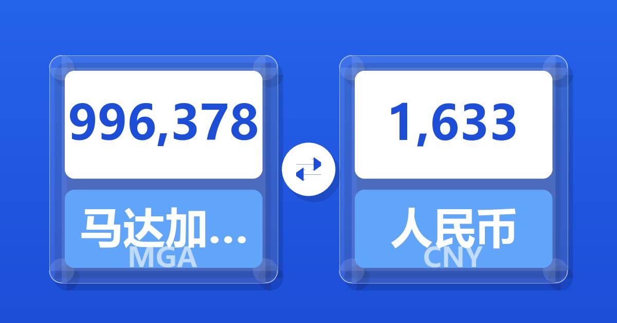 996,378马达加斯加阿里亚里兑人民币