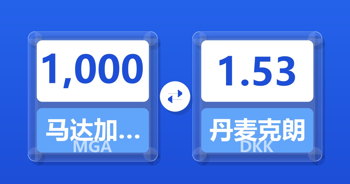 1,000马达加斯加阿里亚里兑丹麦克朗