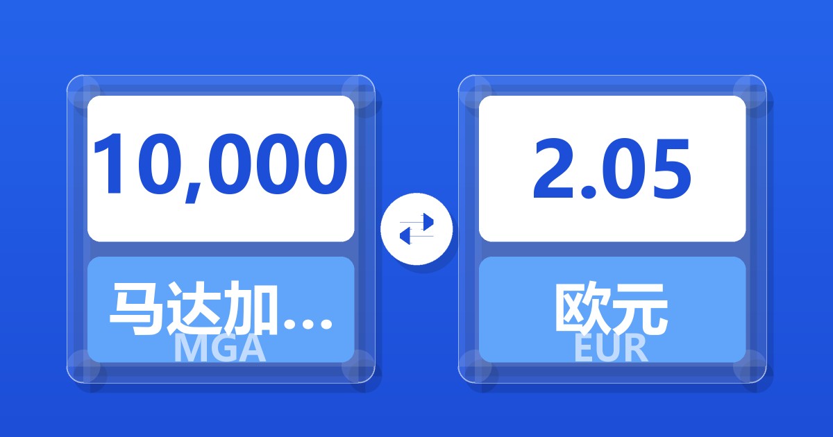 10,000马达加斯加阿里亚里兑欧元