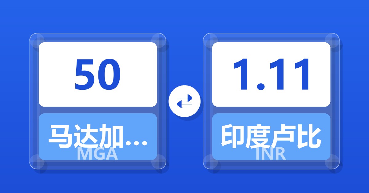 50马达加斯加阿里亚里兑印度卢比