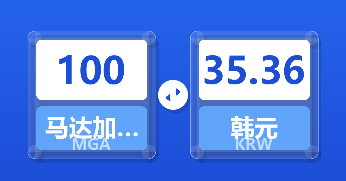 100马达加斯加阿里亚里兑韩元