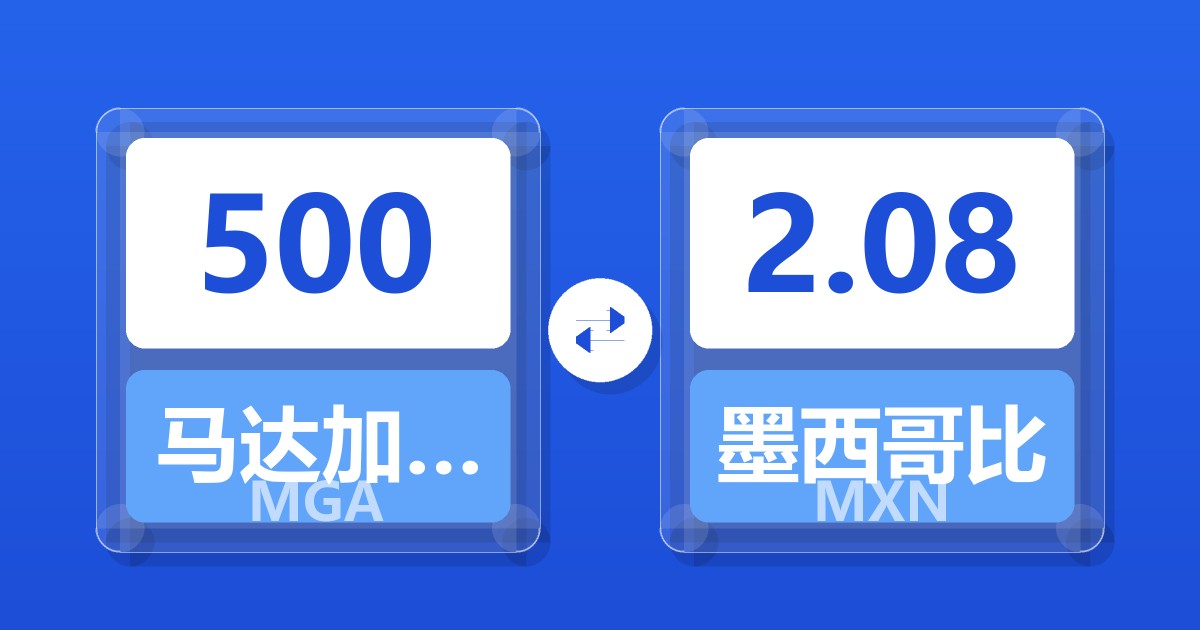 500马达加斯加阿里亚里兑墨西哥比索