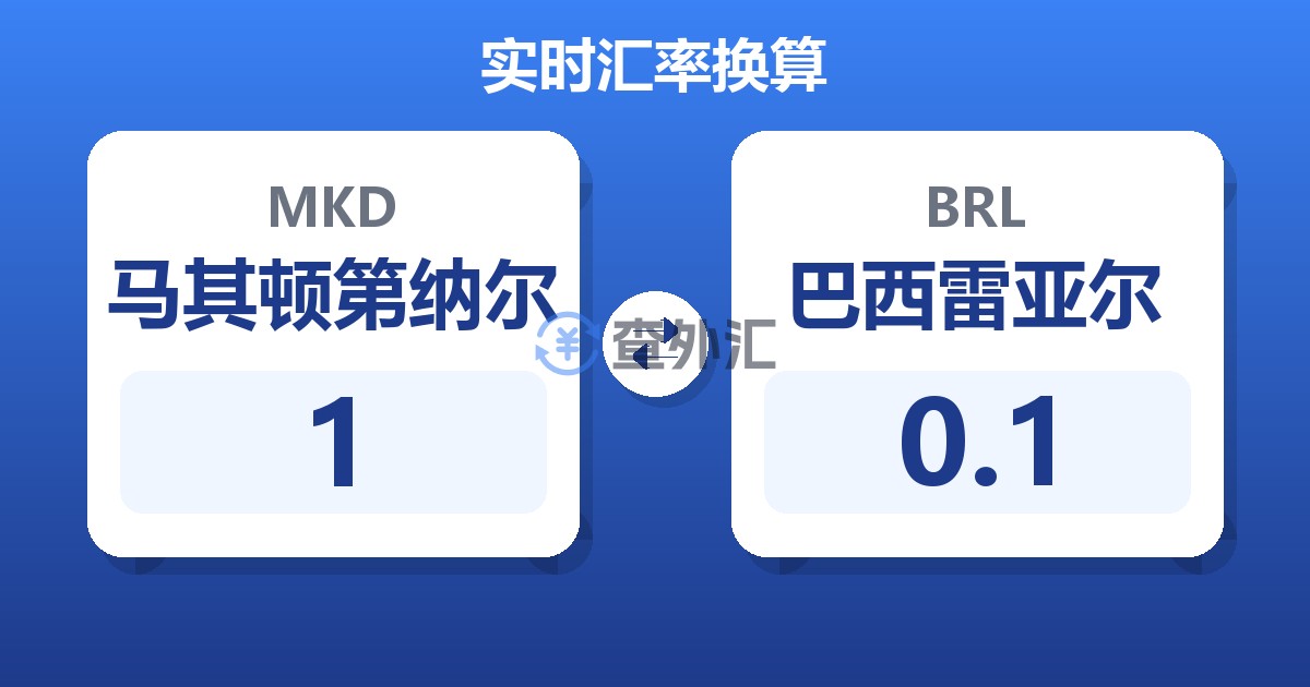 1马其顿第纳尔兑巴西雷亚尔