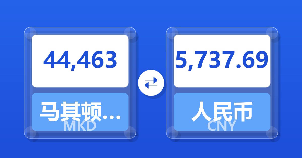 44,463马其顿第纳尔兑人民币