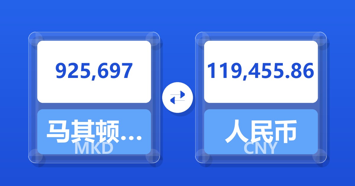 925,697马其顿第纳尔兑人民币