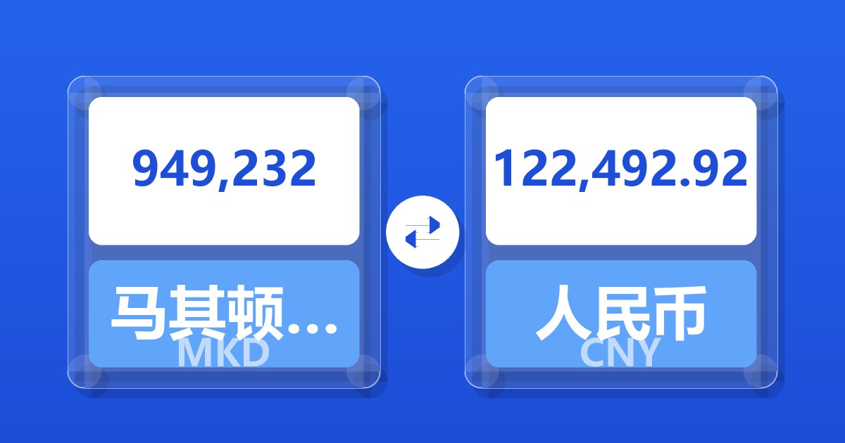 949,232马其顿第纳尔兑人民币