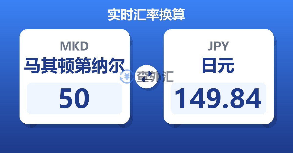 50马其顿第纳尔兑日元