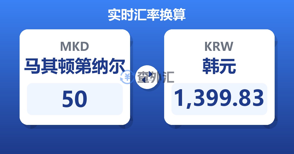 50马其顿第纳尔兑韩元