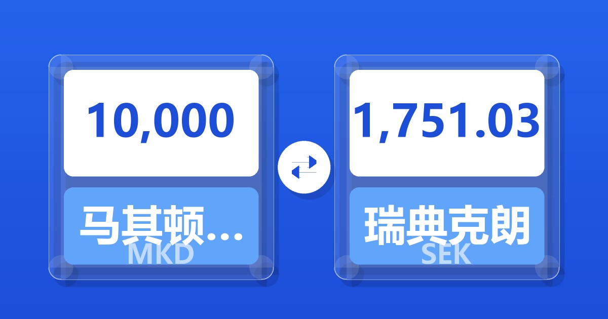 10,000马其顿第纳尔兑瑞典克朗