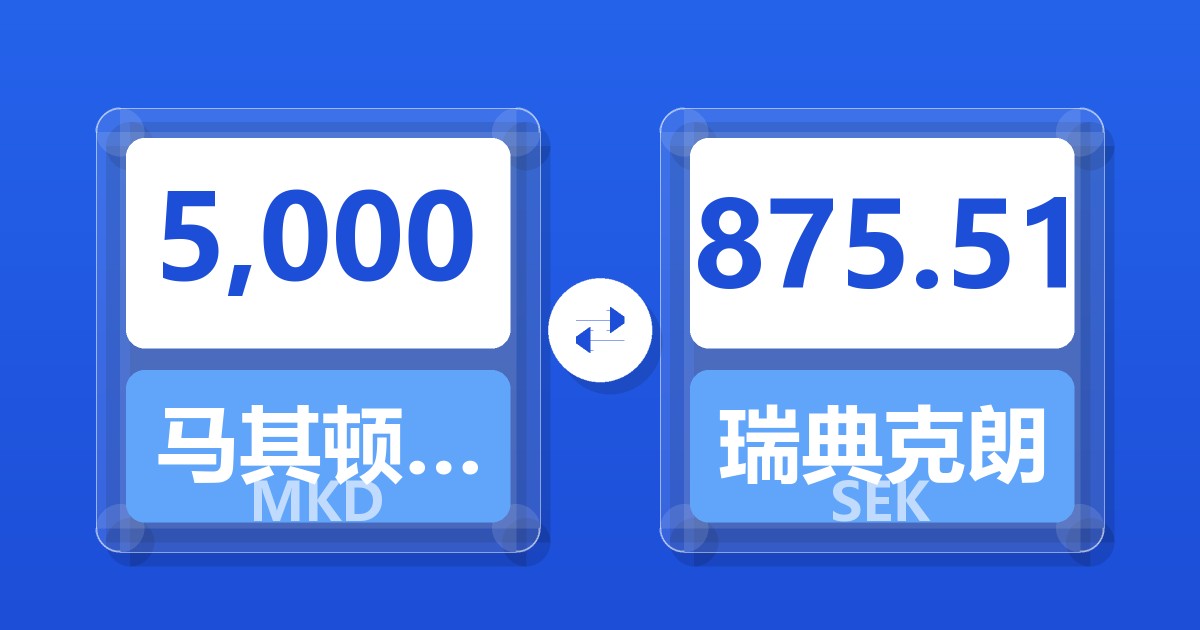5,000马其顿第纳尔兑瑞典克朗