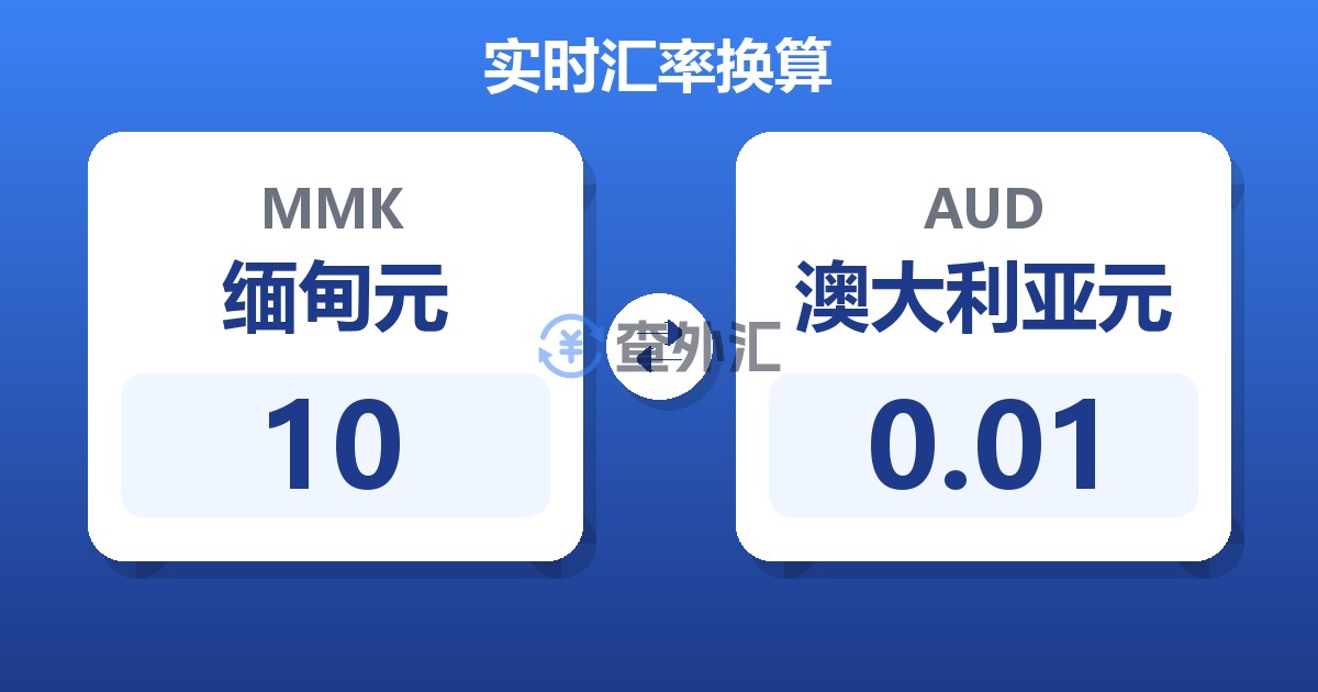 10缅甸元兑澳大利亚元