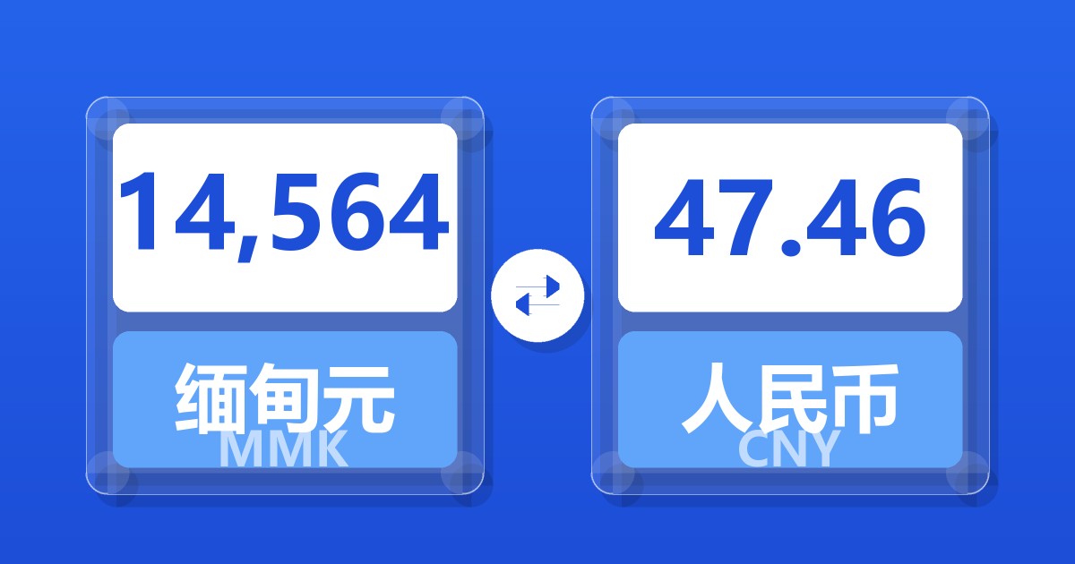 14,564缅甸元兑人民币