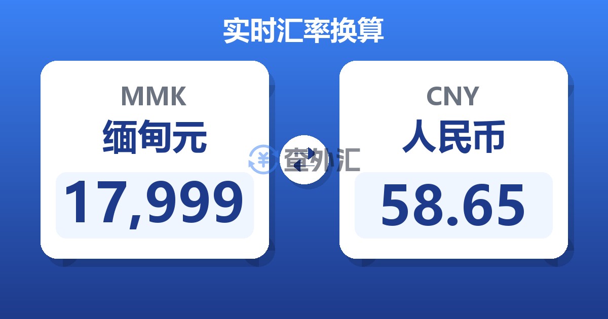 17,999缅甸元兑人民币