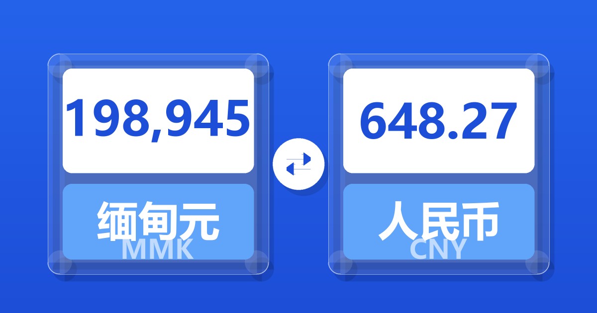 198,945缅甸元兑人民币