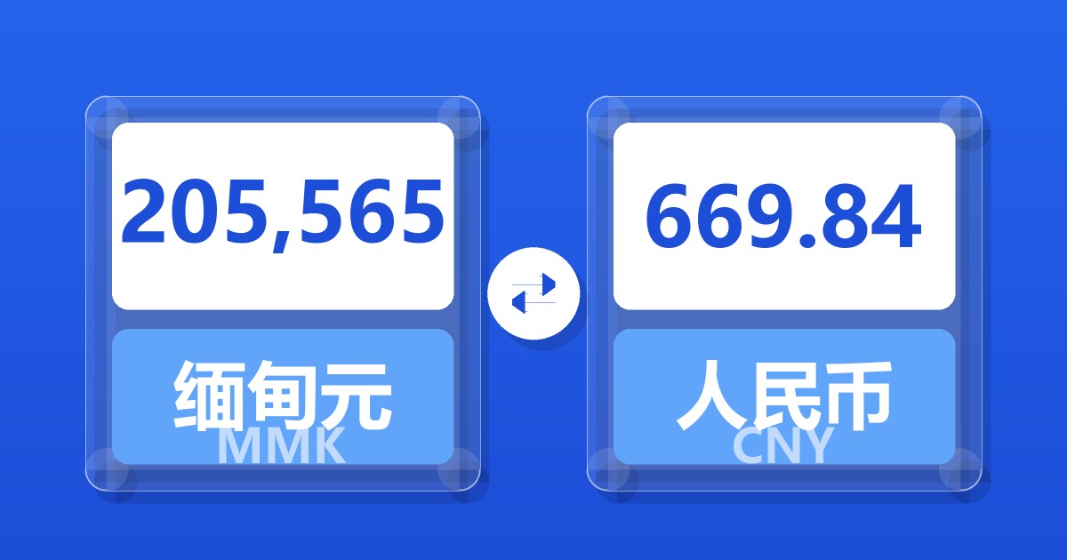 205,565缅甸元兑人民币