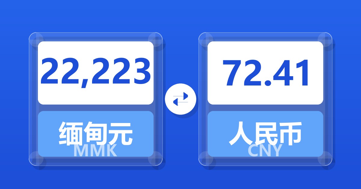 22,223缅甸元兑人民币